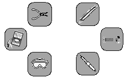 (Image Left: Shop Tools within Oval Borders)