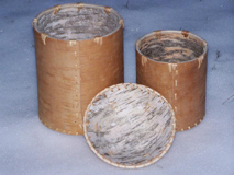 Birch bark bowl inner surface