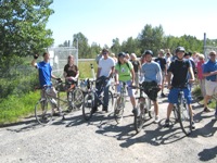 Cyclists arrive at party