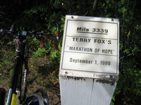 Marker where Terry stopped