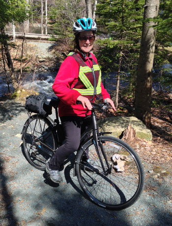 Ann on her new bike
